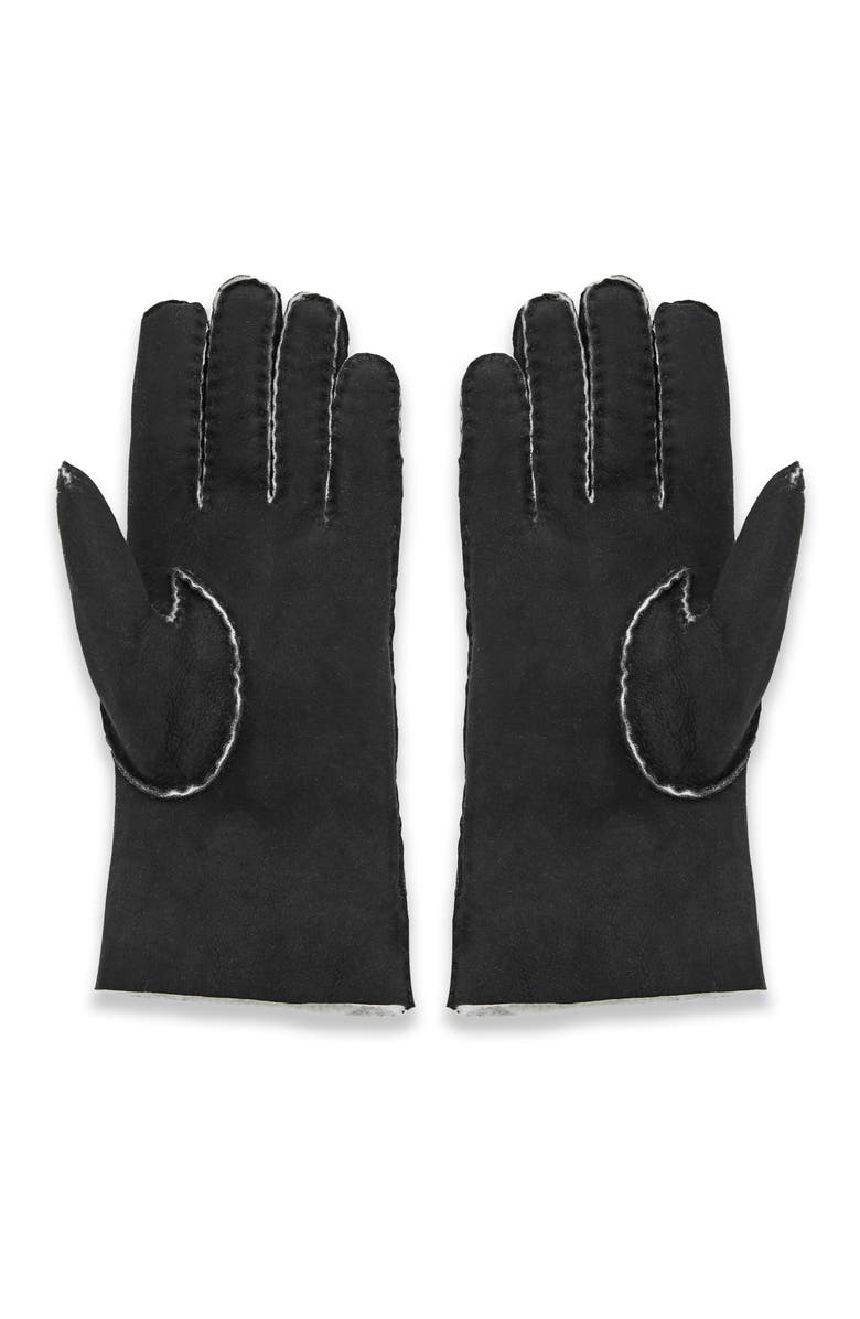 Celtic & Co. Sheepskin Gloves, Main, color, Black