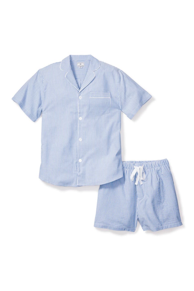Seersucker Short Set, Alternate, color, BLUE