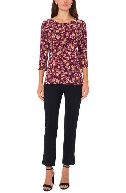CHAUS CHAUS FLORAL GROMMET ACCENT CUTOUT TOP