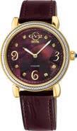 GV2 Ravenna Swiss Quartz Diamond Accent Leather Strap Watch, 37mm