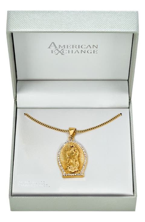 Men's Holy Mary Pendant Necklace