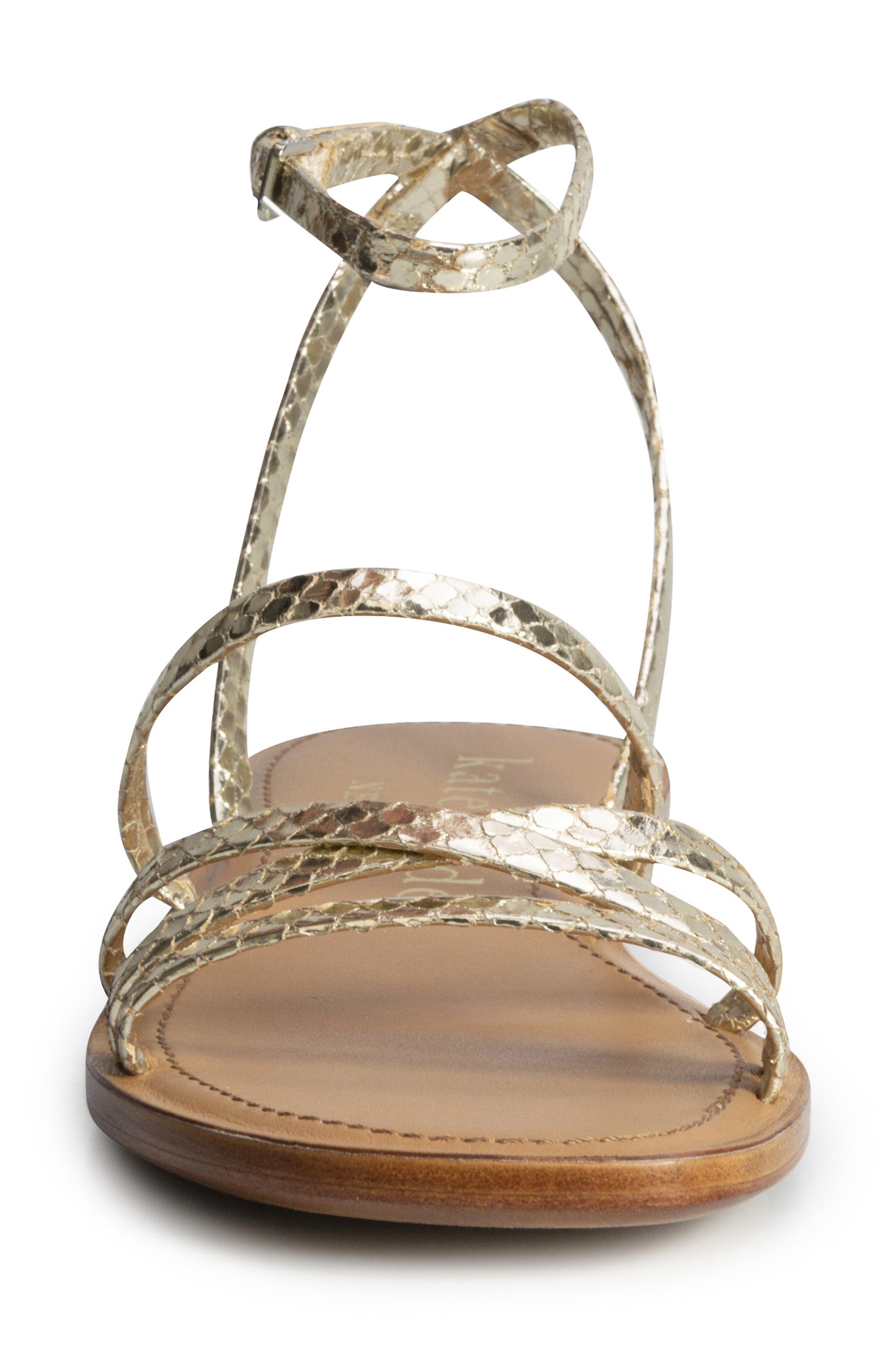 Kate Spade New York cove metallic snakeskin embossed sandal, Alternate, color, 