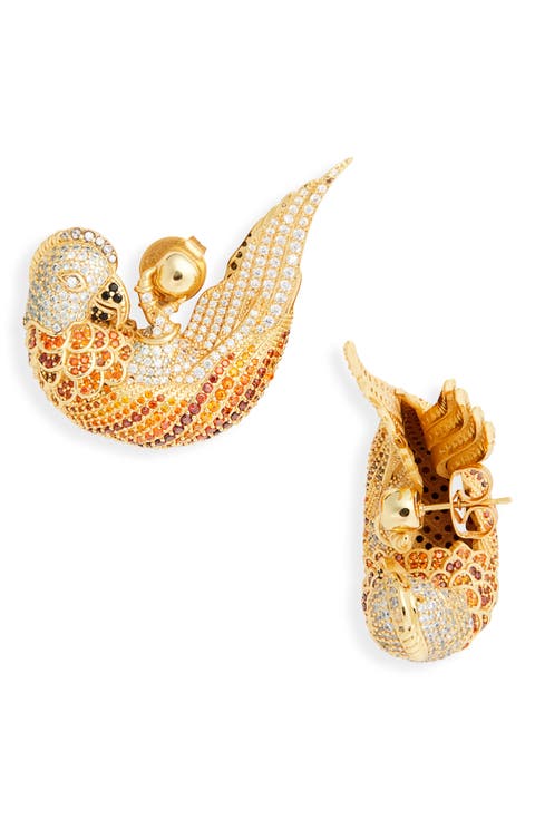 Plume Pavé Stud Earrings
