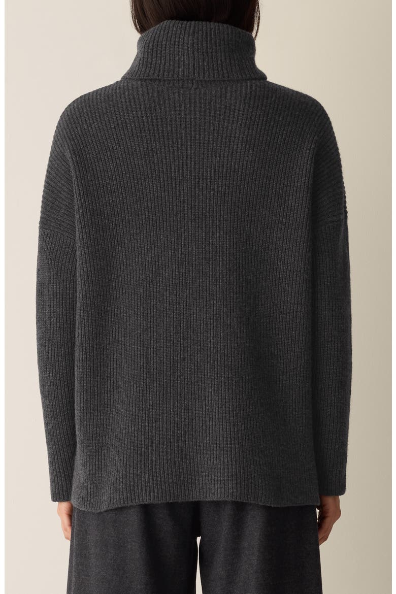 Rib Turtleneck Sweater, Alternate, color, CHARCOAL