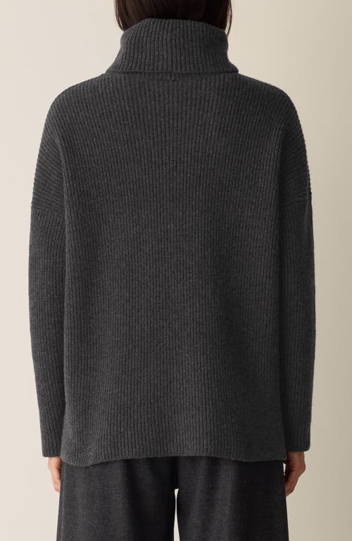 Eileen Fisher Recycled Wool Cashmere Turtleneck Top In Gray