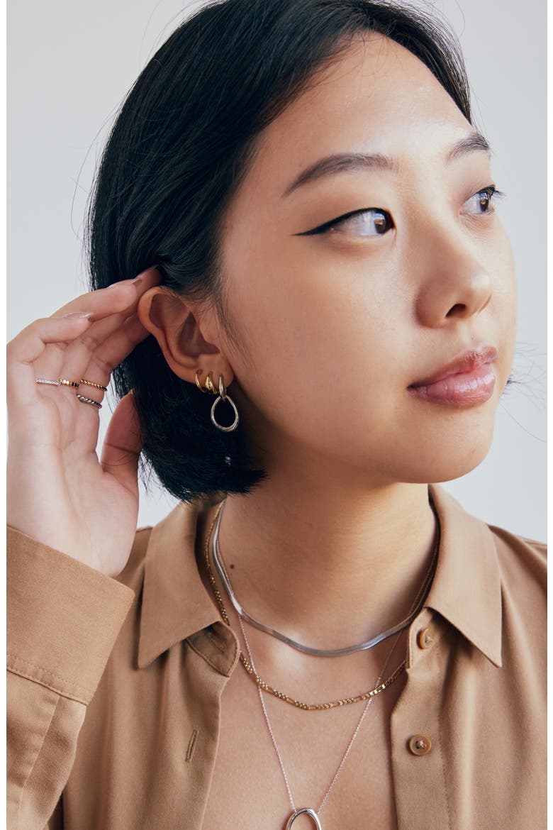 Gold Drop Earrings - Sage, Alternate, color, Silver
