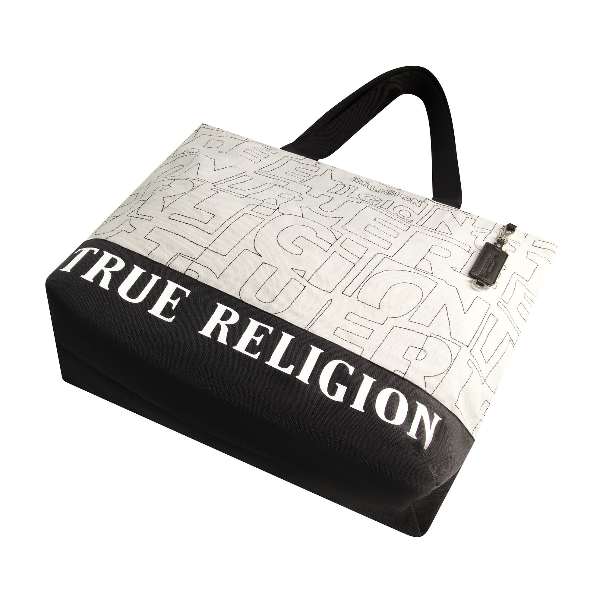 True Religion Logo Stitch Large tote, Alternate, color, 