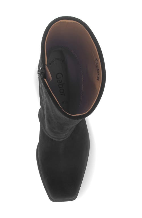 Gabor Foldover Block Heel Boot In Black