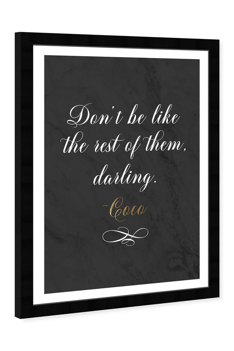 Dont Be Like The Rest Framed Wall Art, Alternate, color, BLACK