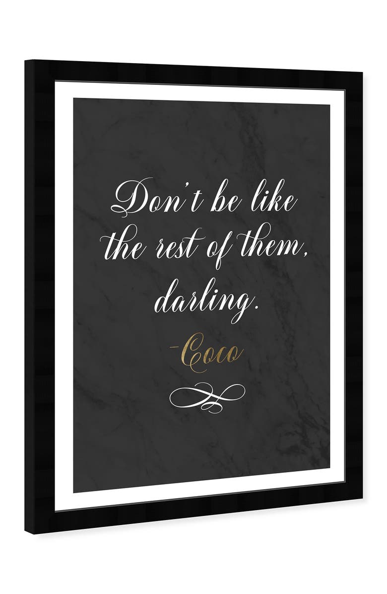 Wynwood Studio Dont Be Like The Rest Framed Wall Art, Alternate, color, Black