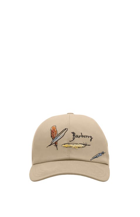 Feather Embroidered Cotton Baseball Cap