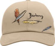 Burberry Feather Embroidered Cotton Baseball Cap