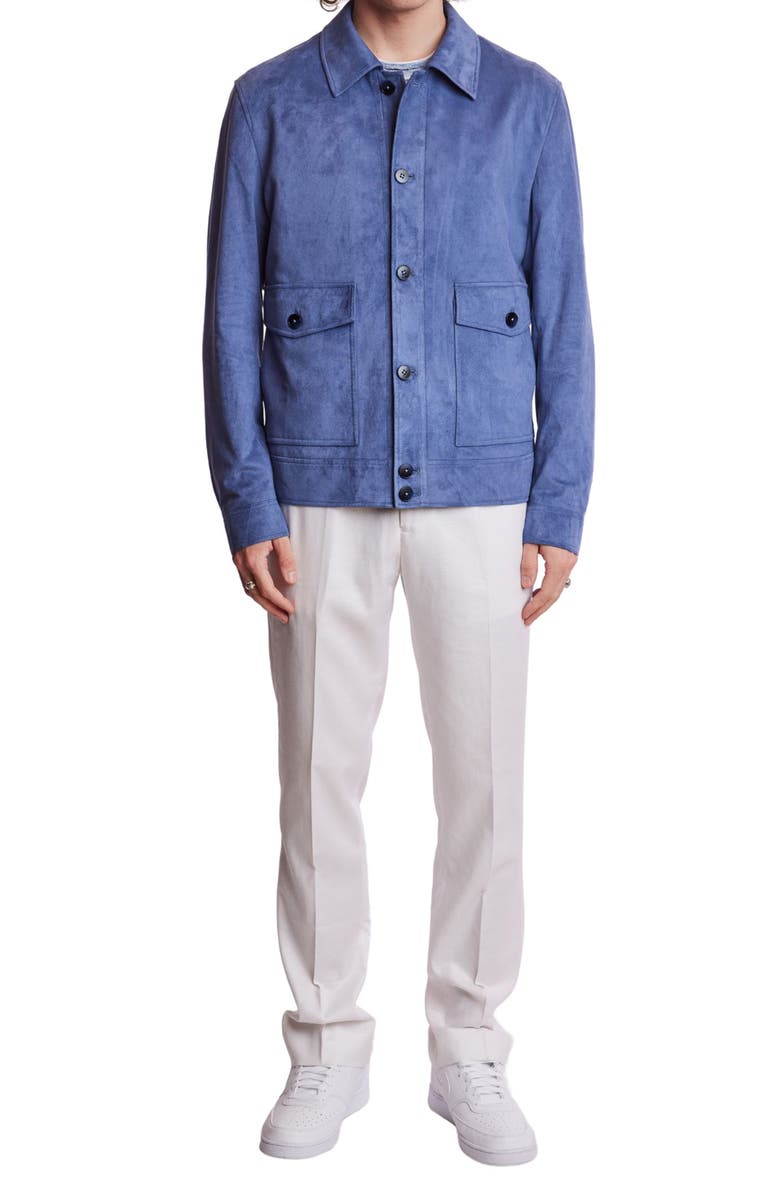 PAISLEY & GRAY Milo Faux Suede Jacket, Alternate, color, Soft Blue Micro Suede