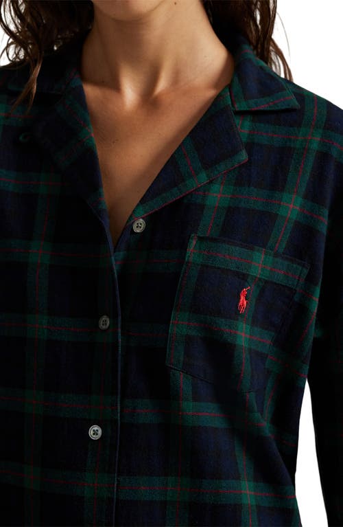 Polo Ralph Lauren Cotton Long Sleeve Sleepshirt In Blue