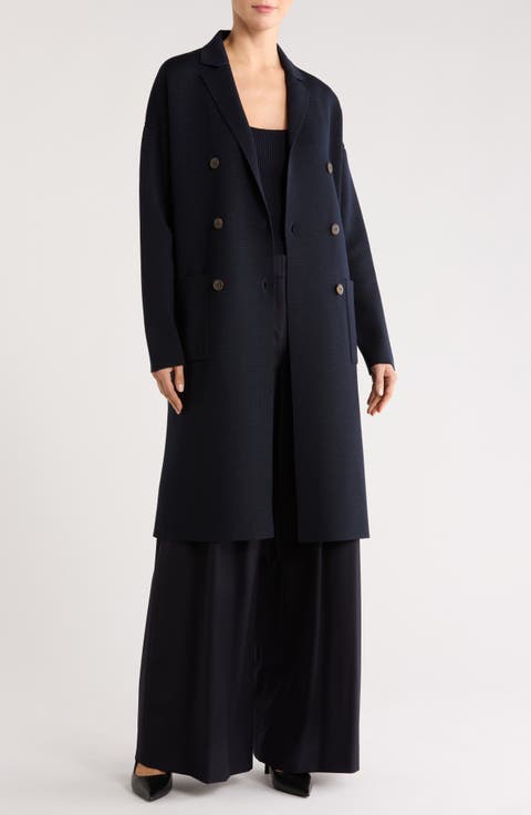 Double Breasted Knit Overcoat