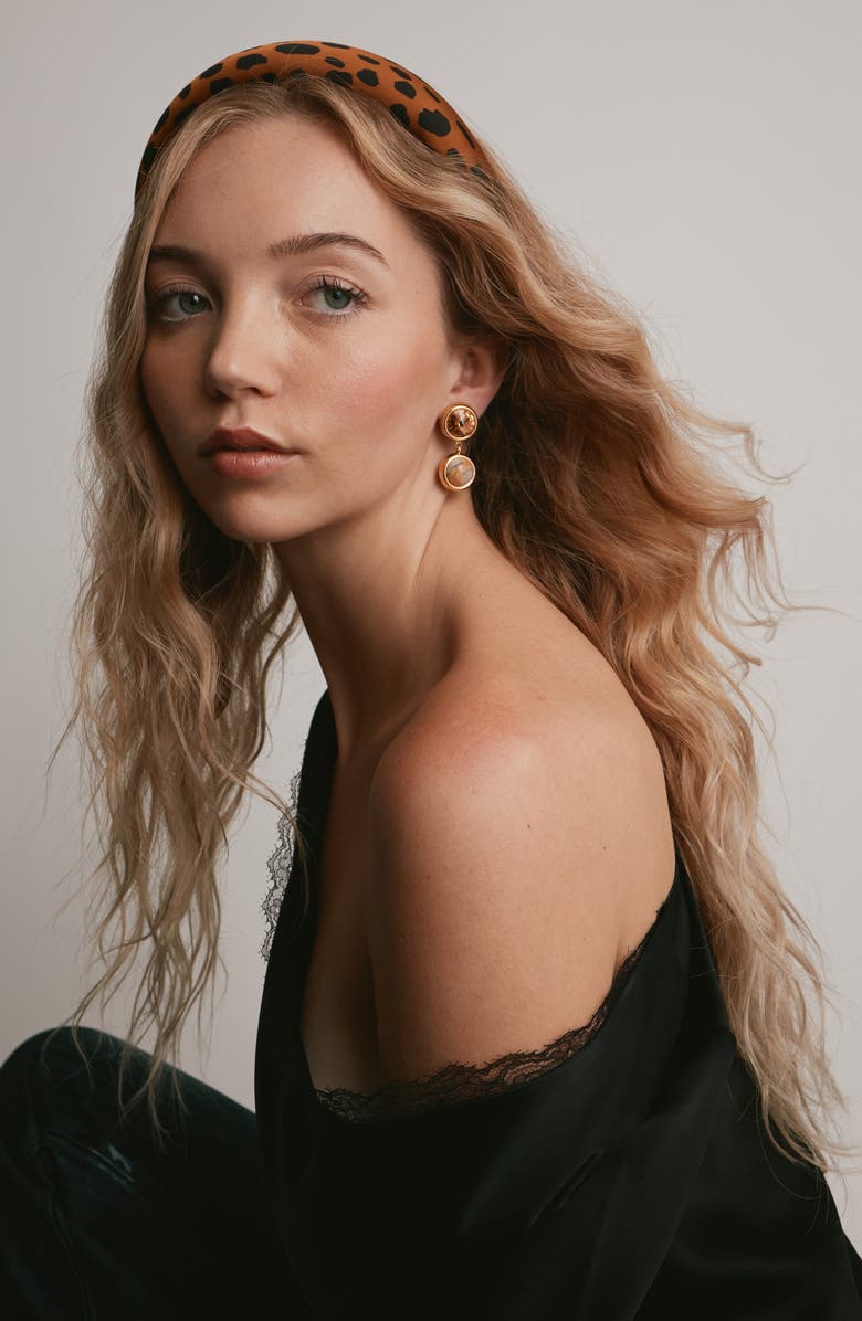 LELET NY Greer Leopard Padded Silk Headband, Alternate, color, Leopard