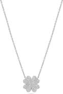 Ancona Fine Jewelry Four Leaf Heart Clover Diamond Pendant Necklace in 14K White Gold