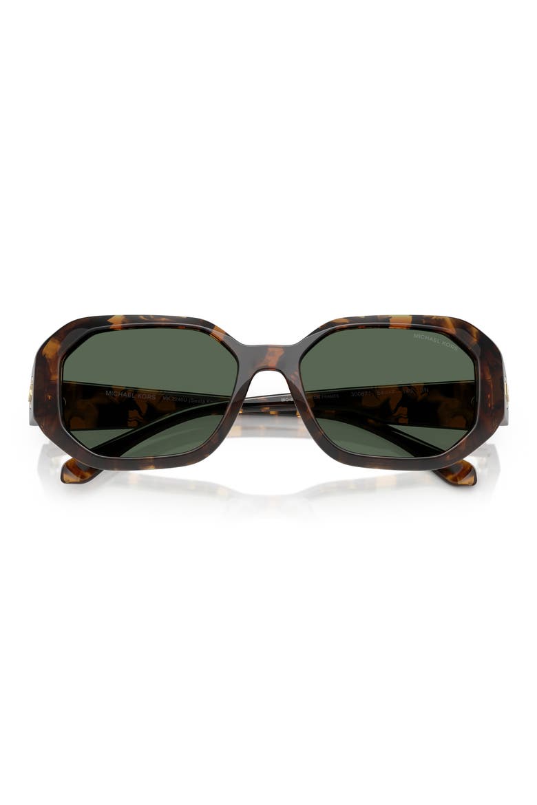 54mm Irregular Sunglasses, Alternate, color, DARK TORTOISE / GREEN SOLID