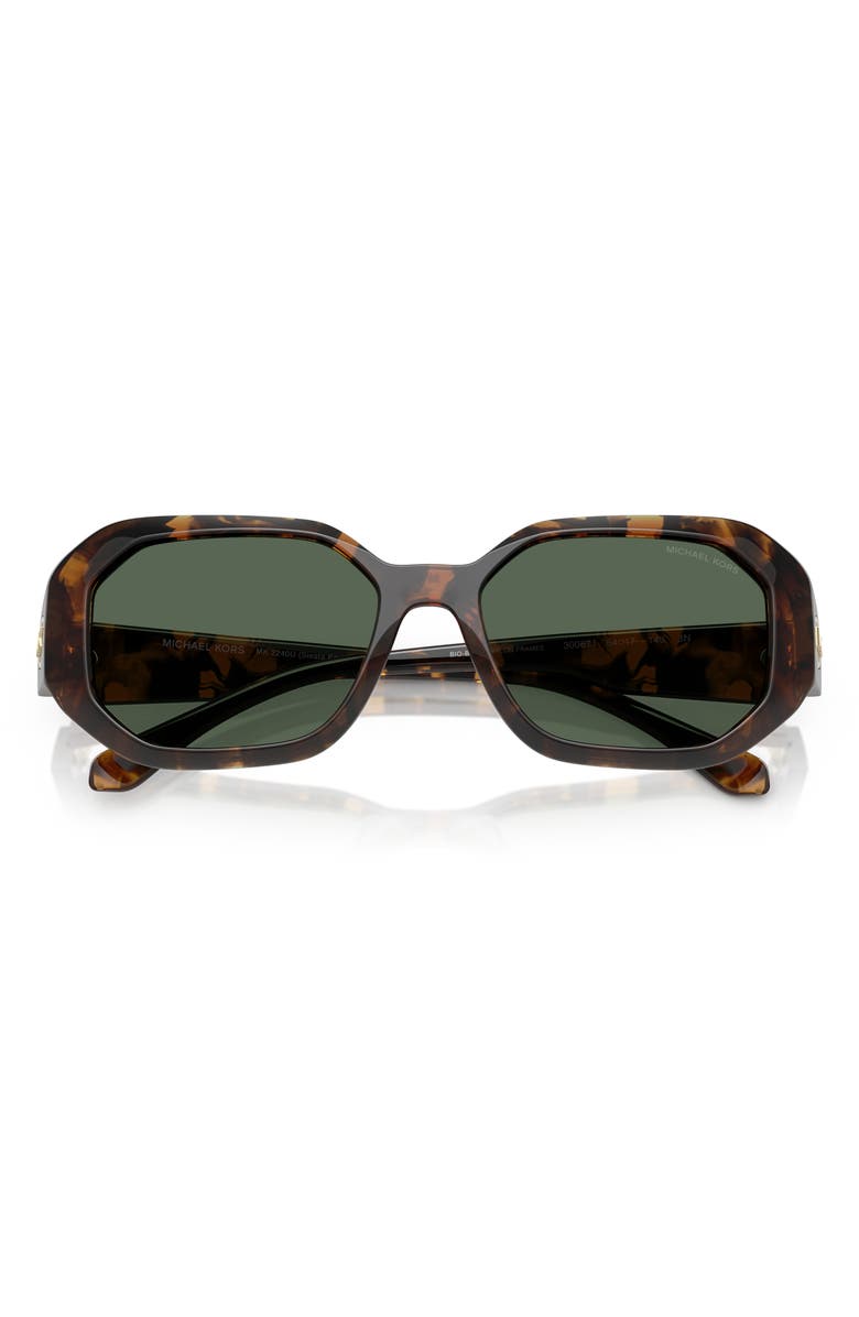 Michael Kors 54mm Irregular Sunglasses, Alternate, color, Dark Tortoise / Green Solid