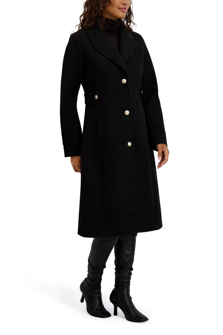 Belt Detail Coat, Alternate, color, BLACK