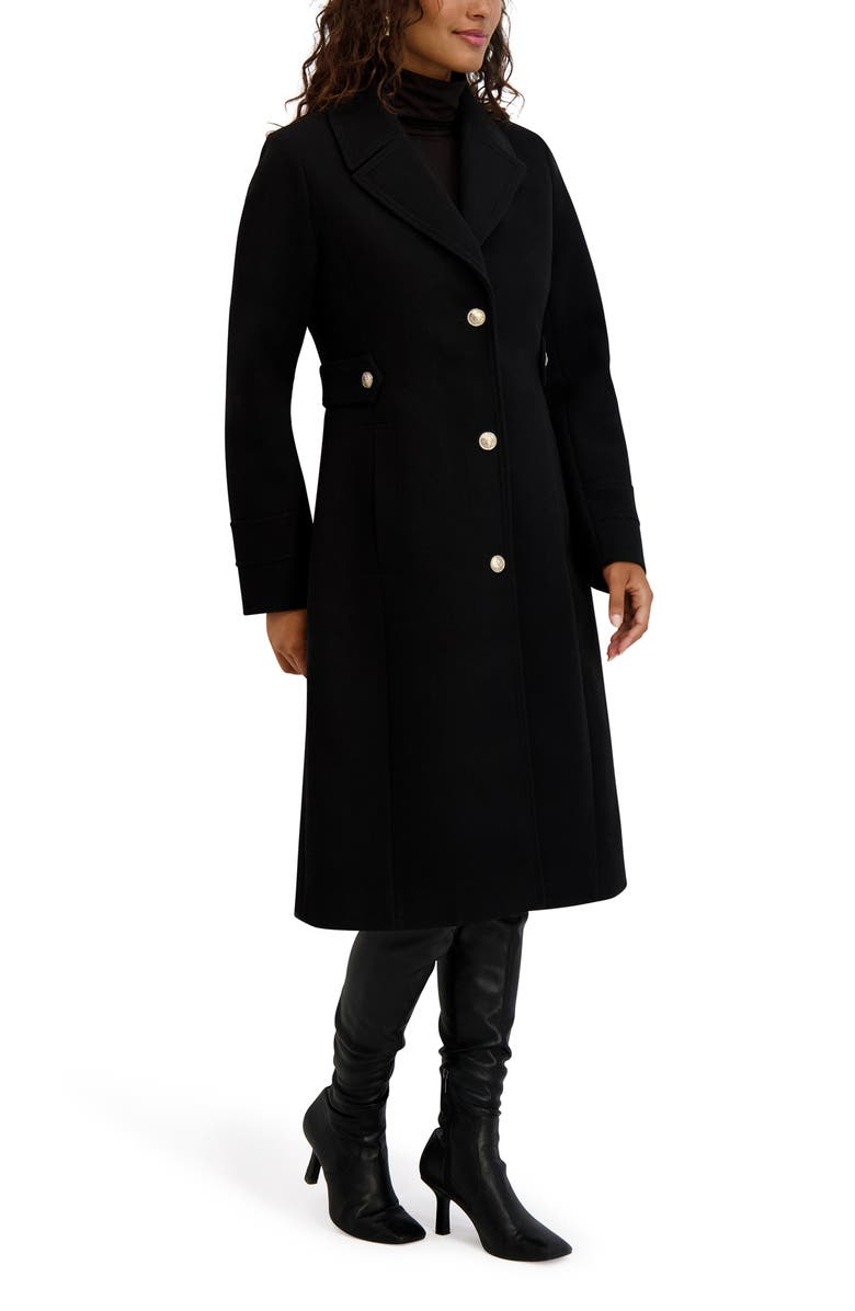 Kensie Belt Detail Coat, Alternate, color, Black