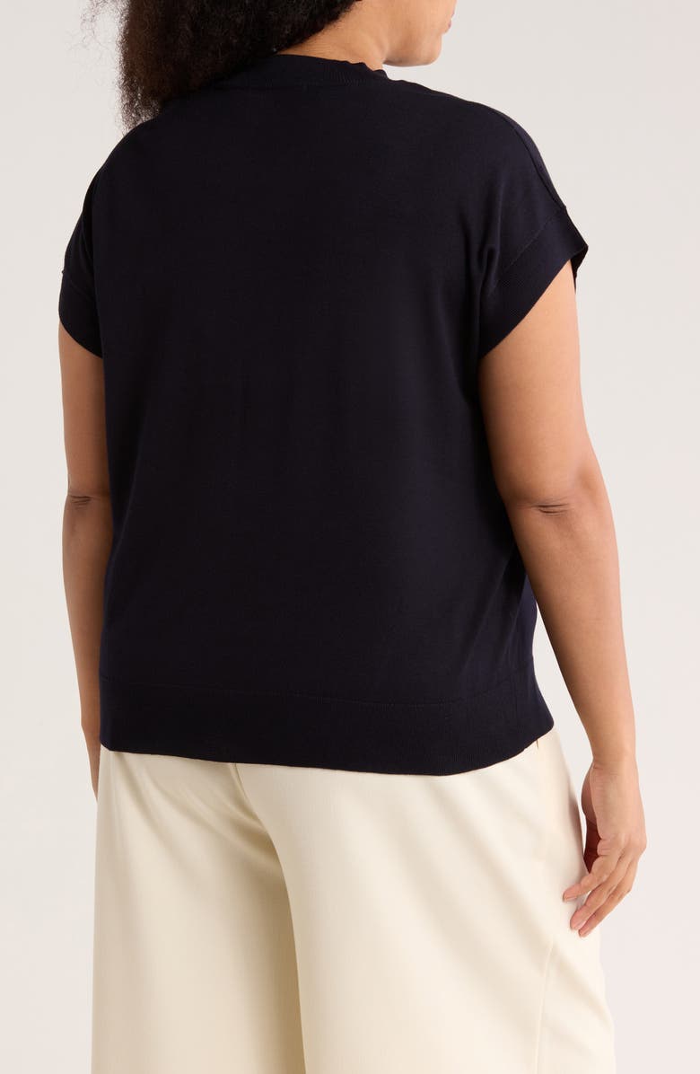 T Tahari Crewneck Shell Sweater, Alternate, color, Nightlife Blue