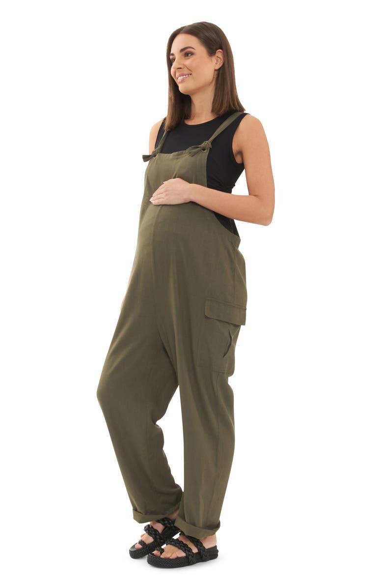 Ripe Maternity Cargo Pocket Maternity Jumpsuit, Alternate, color, 