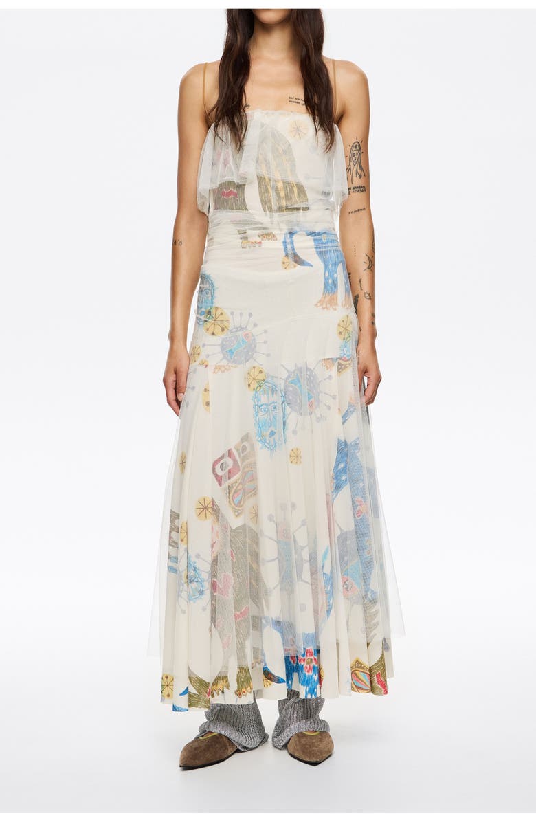 Bimba y Lola Long Mask Dress, Main, color, Mask Big Ivory