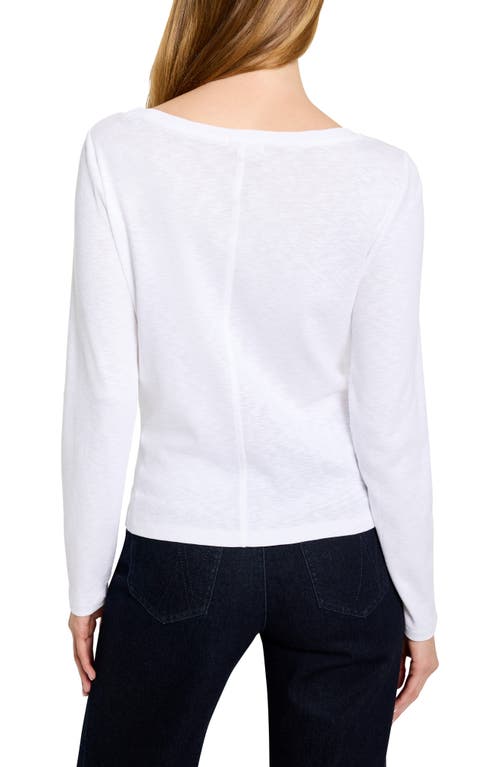 Nzt By Nic+zoe Long Sleeve Modern Boat Tee In White