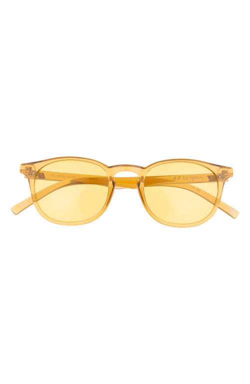 Le Specs Club Royale 48mm Round Sunglasses In Yellow