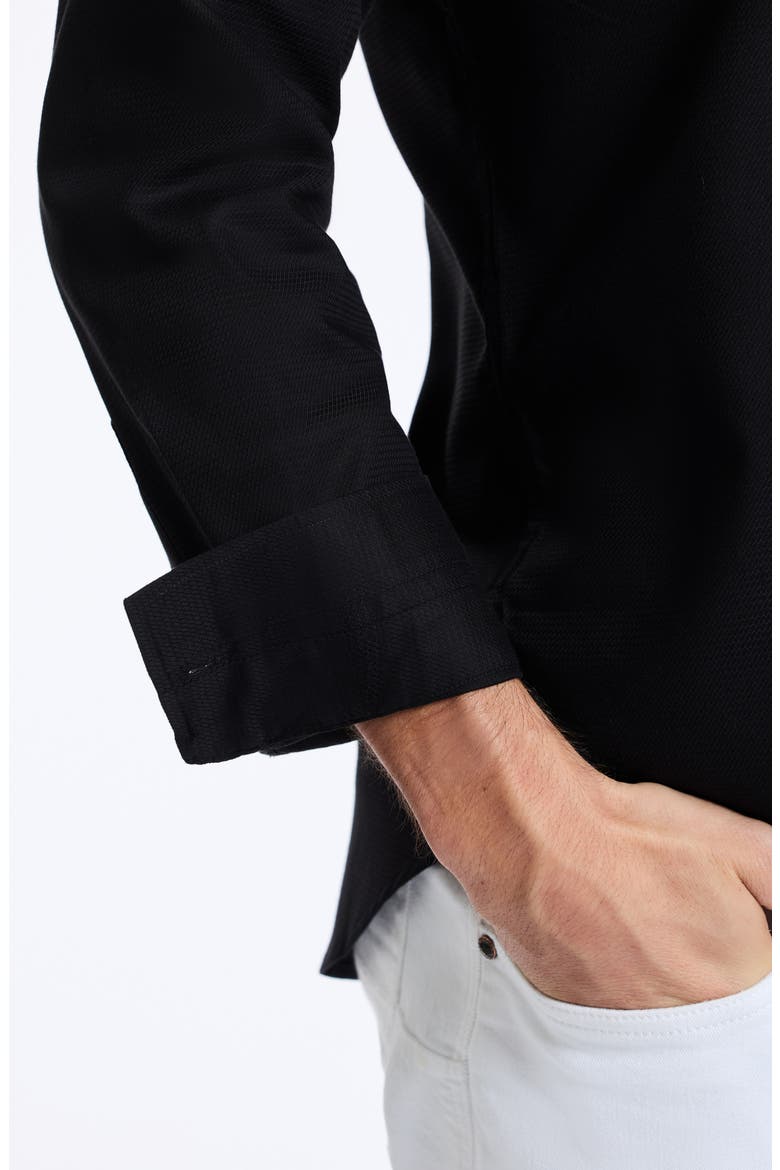 Arch Long Sleeve Dress Shirt, Alternate, color, BLACK