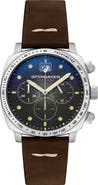 SPINNAKER Hull Chronograph Leather Strap Watch, 42mm