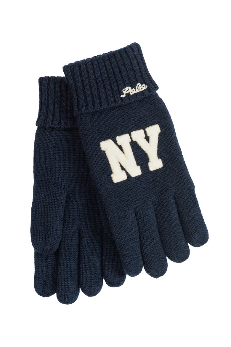 Fleece Lined Polo Ny Glove, Alternate, color, Newport Navy