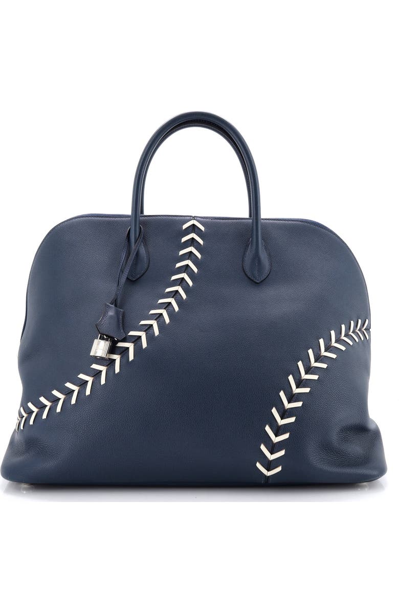 Pre-Owned Hermes Bolide 1923 Baseball Bag Evercolor 45, Main, color, Bleu De Malte