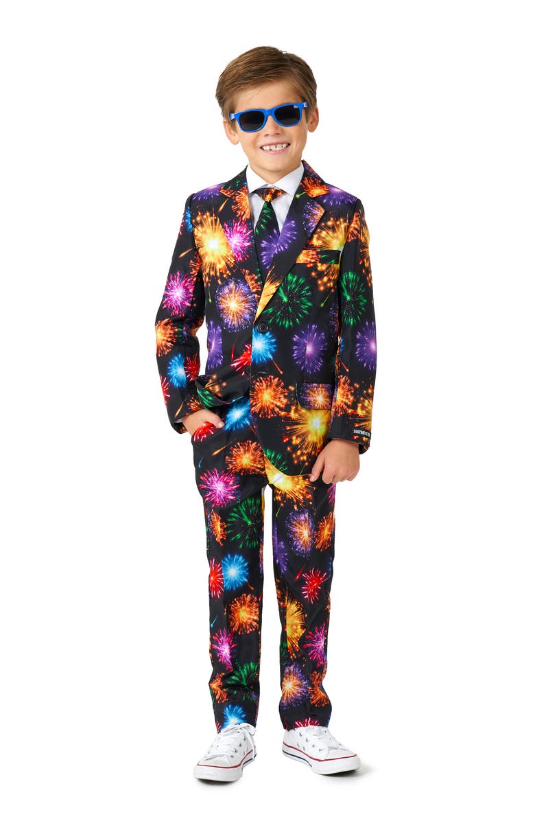 OppoSuits Kids' Suitmeister Fireworks Two-Piece Suit with Tie, Main, color, 