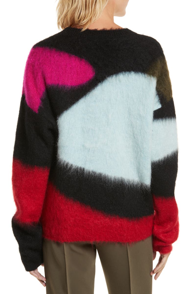 Diane von Furstenberg Intarsia Sweater, Alternate, color, Duck Egg Multi