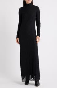 rag & bone Ellie Lace Long Sleeve Turtleneck Maxi Dress