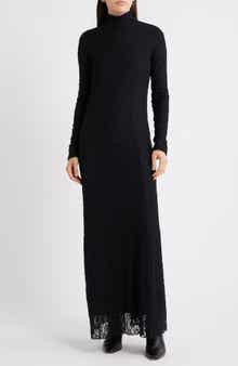 rag & bone Ellie Lace Long Sleeve Turtleneck Maxi Dress