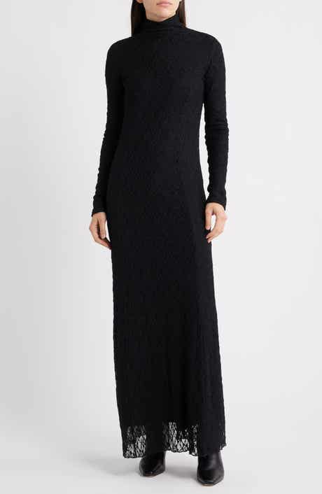rag & bone Ellie Lace Long Sleeve Turtleneck Maxi Dress