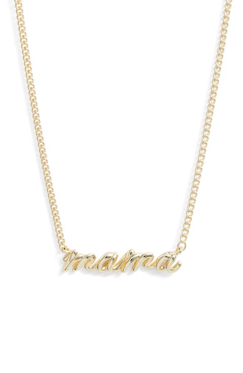 Mama Script Pendant Necklace