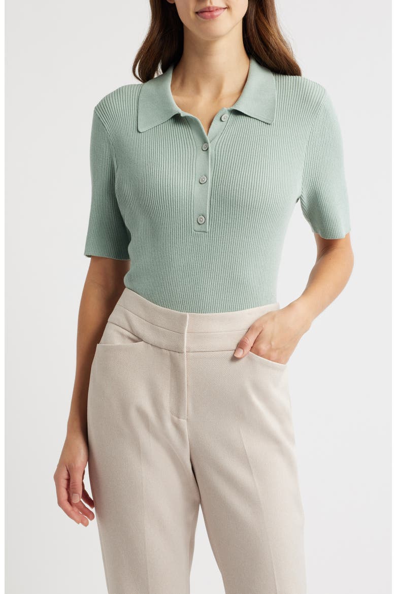 Rib Polo, Main, color, DUSTY AQUA