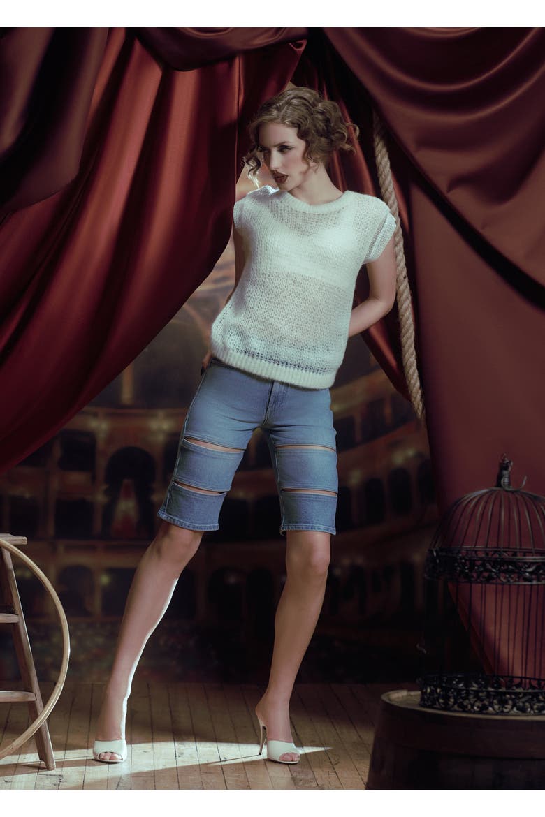 Laissez Soft Alpaca Lace-Layered Sweater Vest, Alternate, color, White