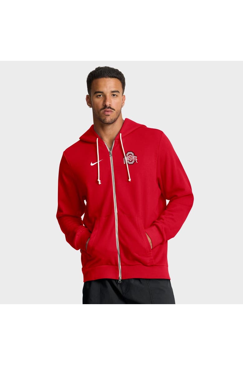 Men's Nike Scarlet Ohio State Buckeyes 2025 Sideline Standard Issue Dri-FIT Full-Zip Hoodie, Alternate, color, Scarlet