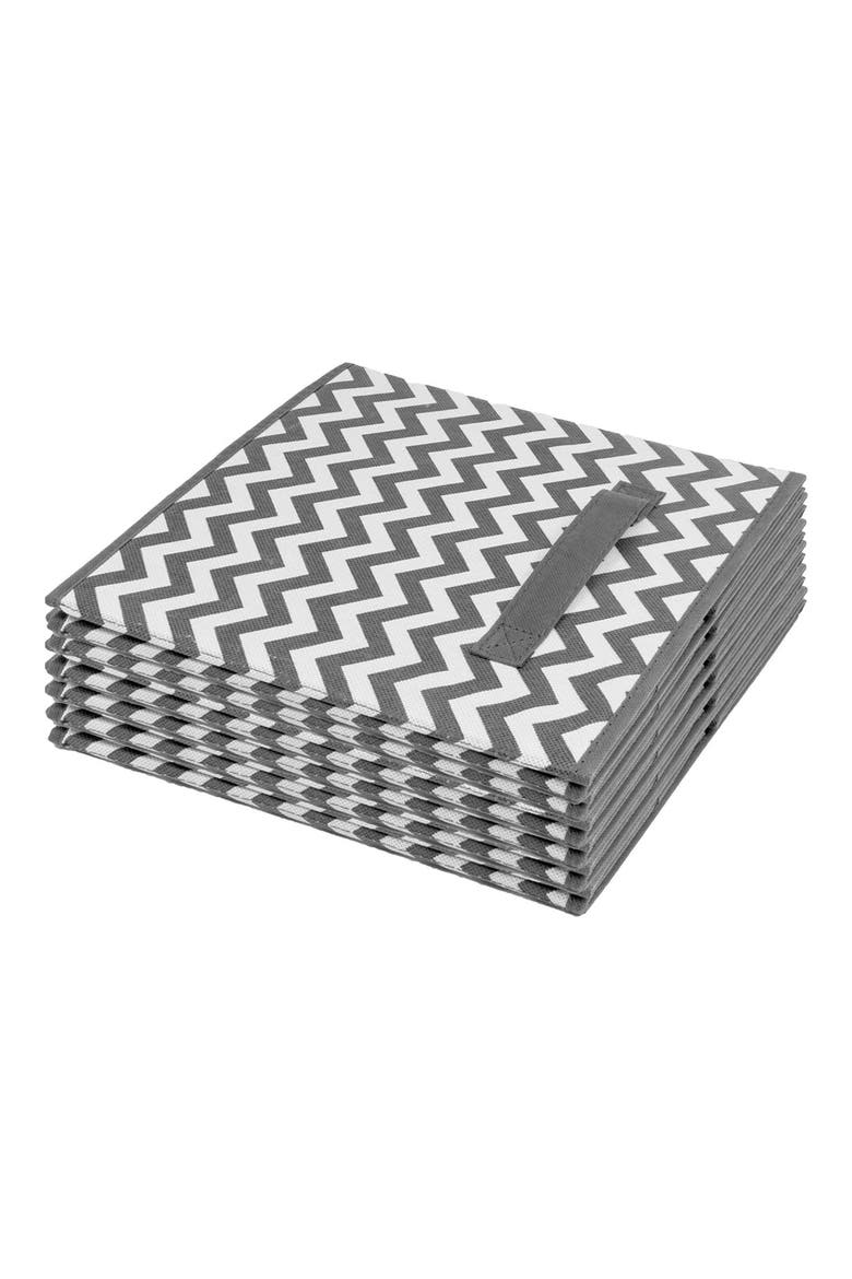 Foldable Storage Cube - Set of 6, Alternate, color, GREY PATTERN