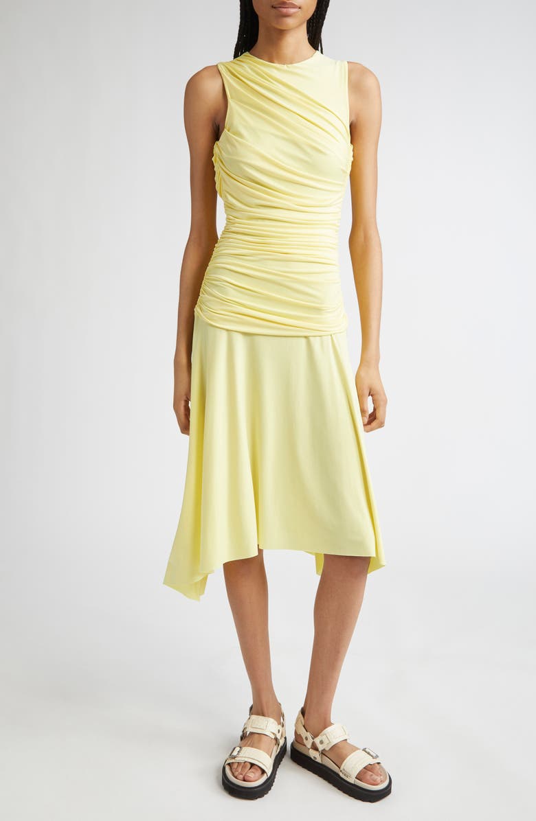 Siedrés Nuina Ruched Open Back Jersey Midi Dress, Main, color, 