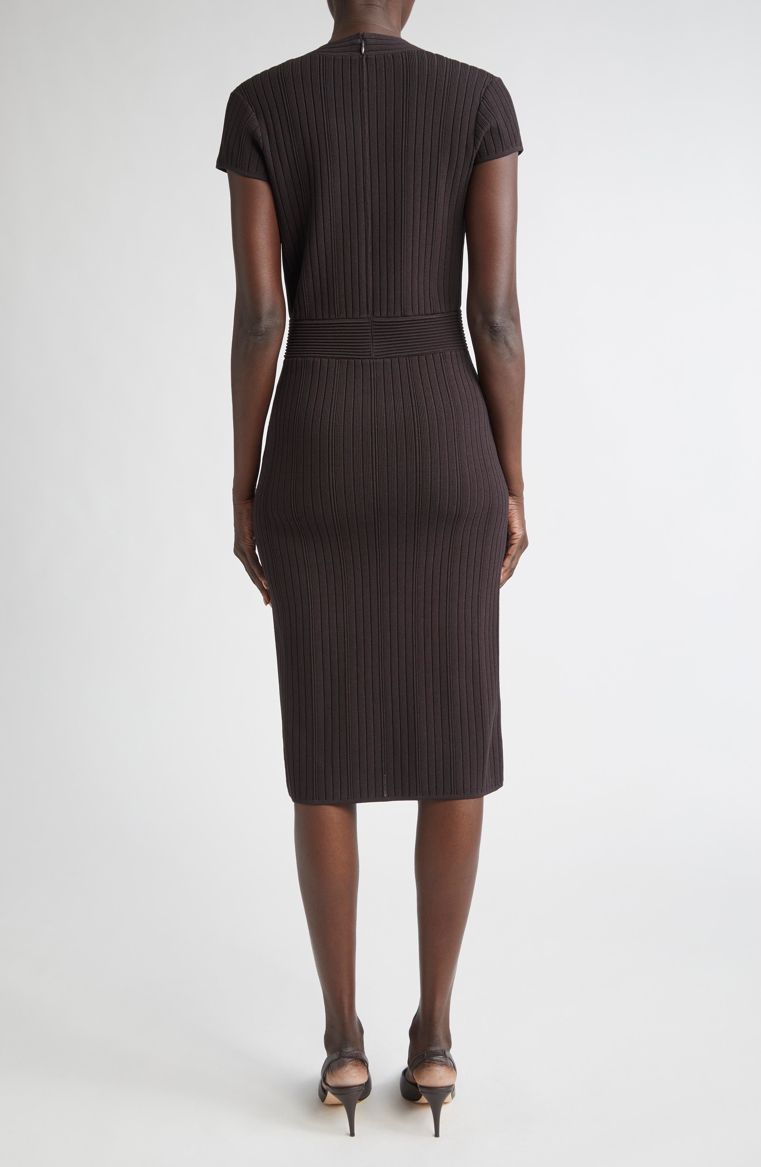 Flatback Rib Sheath Sweater Dress - image 2