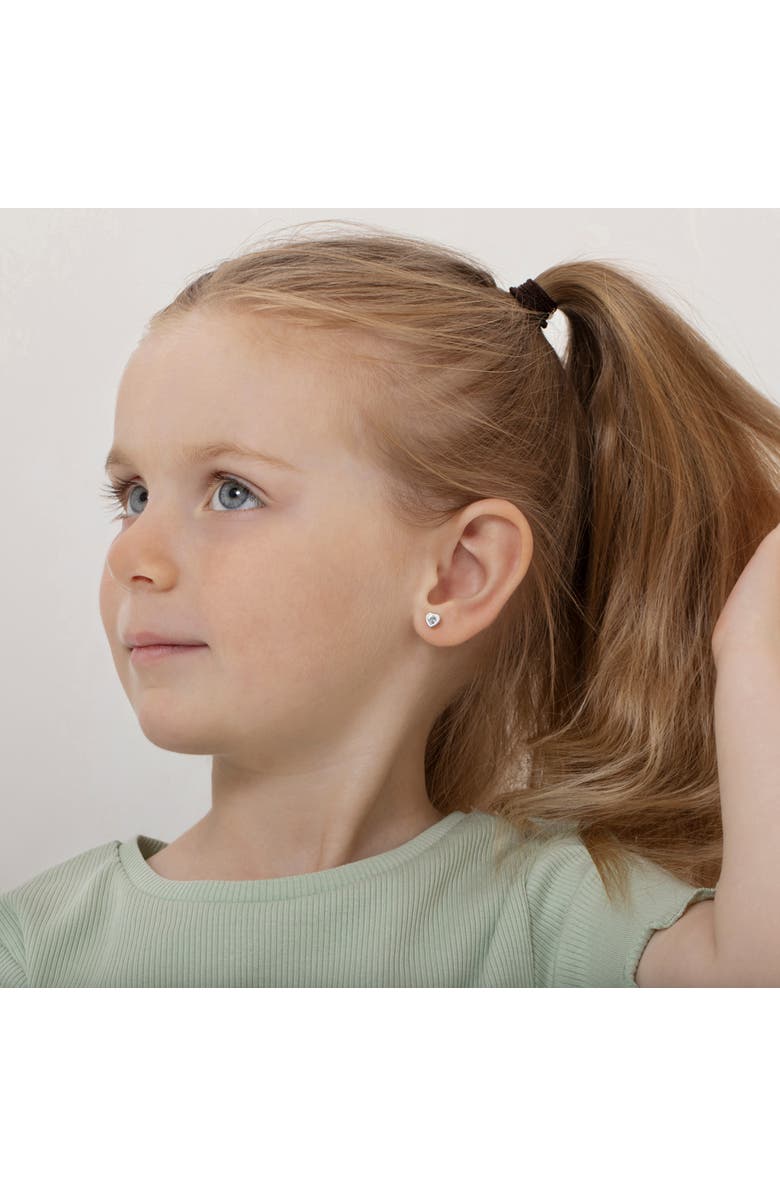 In Season Jewelry Cubic Zirconia Birthstone Heart Earrings, Alternate, color, April