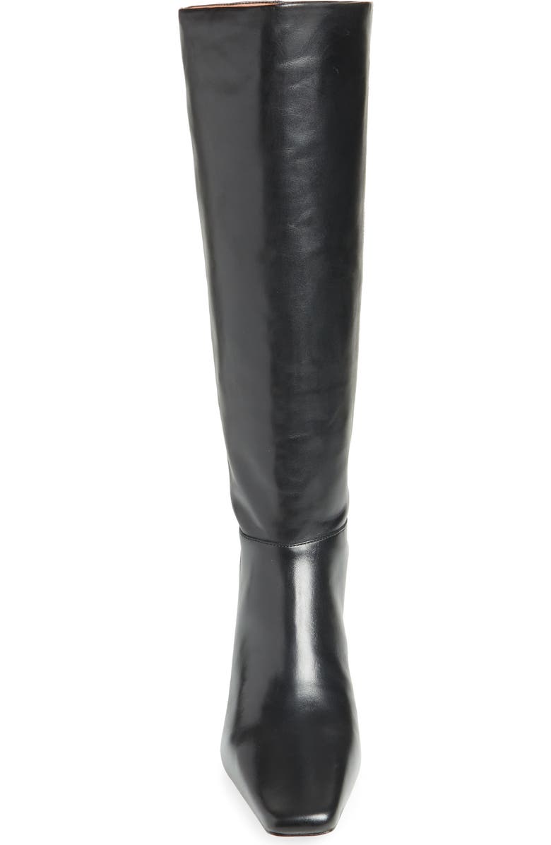 Reformation Remy Knee High Kitten Heel Boot, Alternate, color, Black Leather