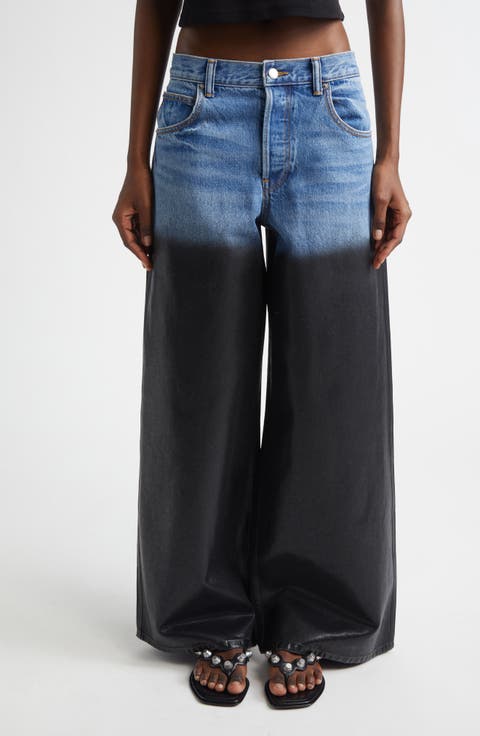 Surge Low Rise Wide Leg Jeans (Marbled)