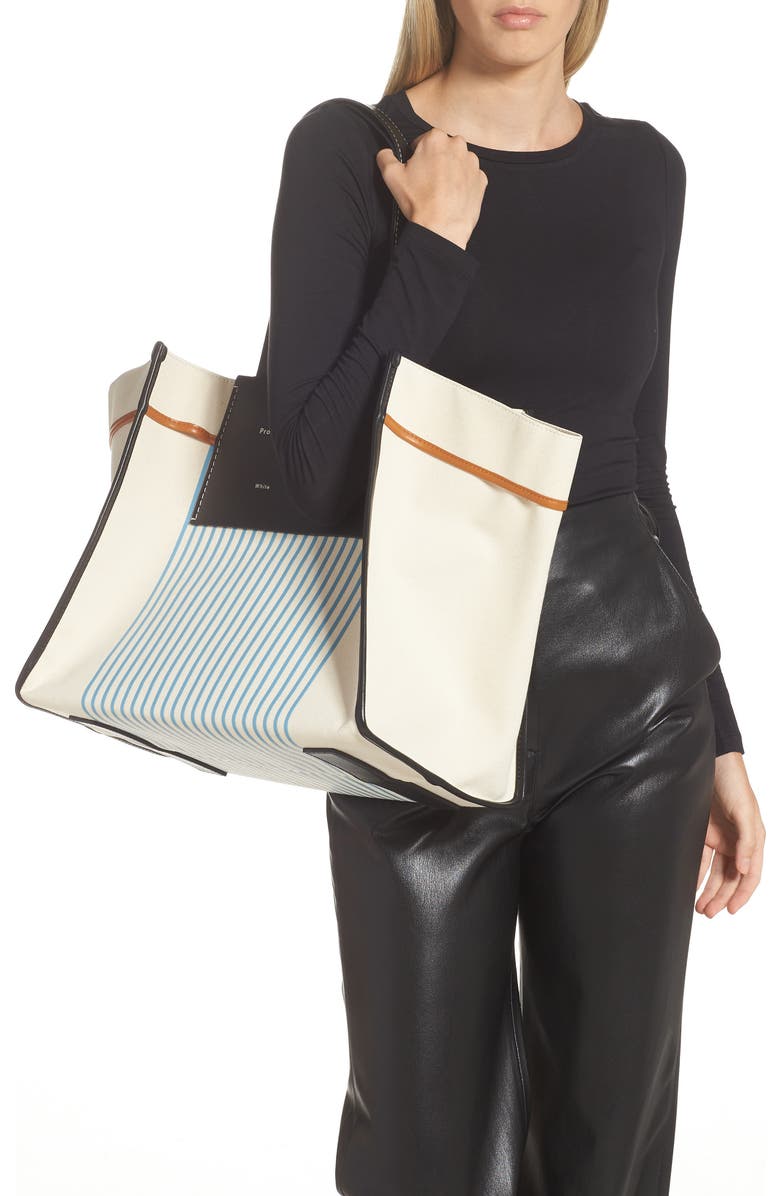 Proenza Schouler White Label X-Large Morris Stripe Tote Bag, Alternate, color,